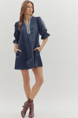 Claire Crochet Trim Mini Dress