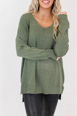 We're Dreaming Sweater in Heather Moss