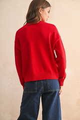 Brielle Crew Neck Sweater in Red
