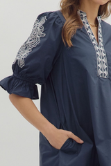 Claire Crochet Trim Mini Dress