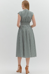 Elizabeth Gingham Zip Front Midi Dress