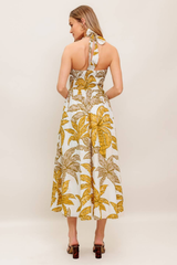 Elsie Tropical Halter Maxi Dress