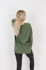 We're Dreaming Sweater in Heather Moss
