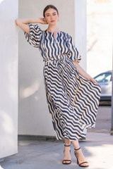 Noelle Wavy Print Maxi Skirt