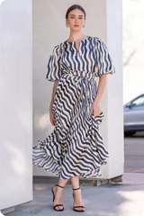 Noelle Wavy Print Maxi Skirt