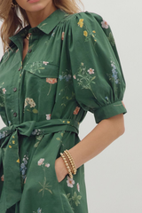 Caroline Floral Tie Waist Midi Dress