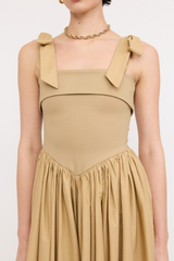 Phoebe Upper Knit Maxi Dress in Khaki