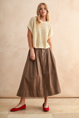 Maggie Cap Sleeve Sweater in Cream