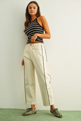Marie barrel jean in Ecru