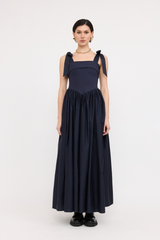 Phoebe Upper Knit Maxi Dress in Navy