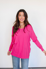We're Dreaming Sweater in Electric Pink