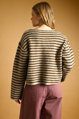 Mason stripe cardigan in brown
