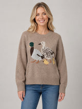 Duck family sweater in mocha