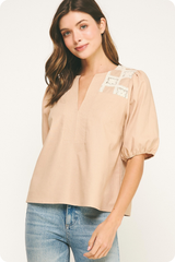 Marceline Crochet Trim Top