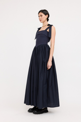Phoebe Upper Knit Maxi Dress in Navy