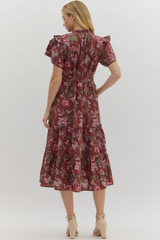 Madeleine Floral Tie Sash Midi Dress