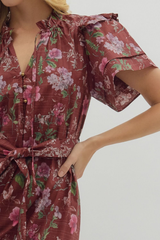 Madeleine Floral Tie Sash Midi Dress