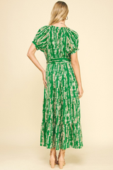 Daphne Printed Midi Dress in Green