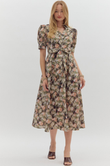Haven Floral Tie Waist Midi Dress