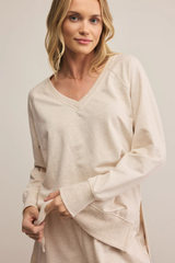 Modern V Neck Weekender in Oatmeal Heater by Z Supply