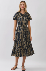 Delphine midi dress in navy