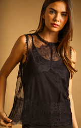 Lettie sleeveless top in black