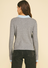 Tess layered cardigan in charcoal