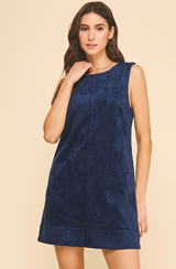 Vera sleeveless mini dress in navy