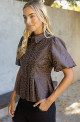 Juliette animal print top in brown