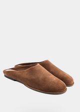 Anouk suede mule in taupe