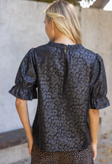 Lola animal print top in black