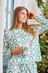 Christmas wreath PJ top