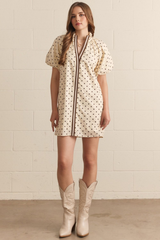 Celeste polka dot mini dress
