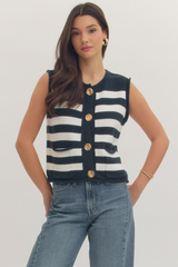 Adele knit vest in navy