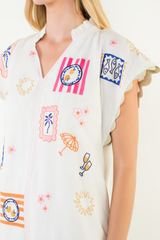 Gigi embroidered mini dress