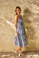 Brooklyn stripe midi dress