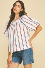 Taylor puff sleeve top in white