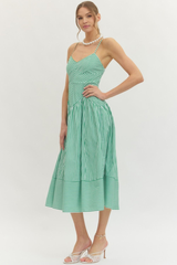 Willow stripe midi dress in green