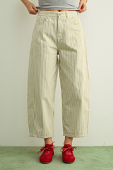Drew stripe barrel pant