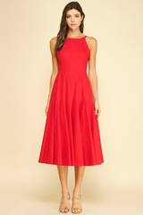 Skylar midi dress in red