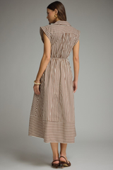 Serena stripe midi in brown