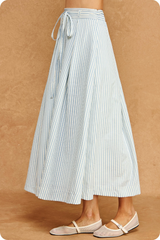 Kaia stripe midi skirt