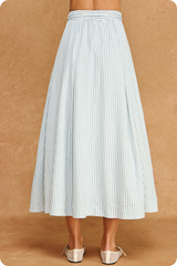 Kaia stripe midi skirt