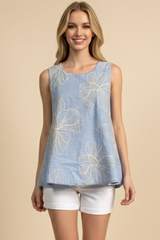 Willa top in light blue