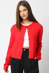 Liza classic cardigan in red
