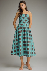 Freya midi dress in blue