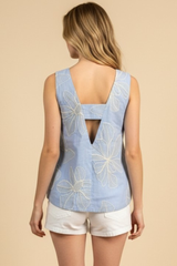 Willa top in light blue