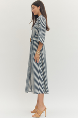 Annie stripe dress in navy