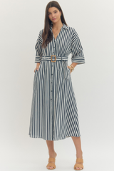 Annie stripe dress in navy