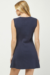 Cora mini sweater dress in navy